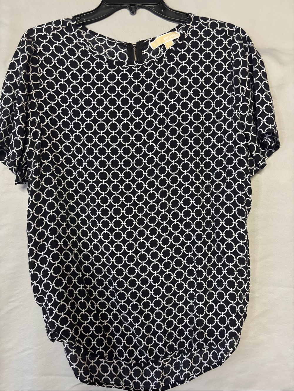 Michael Kors Black Patterned Short-Sleeve Shirt